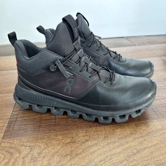 On Cloud HI Waterproof Womens Shoes 9 Black Lace Up Athletic Work 28.99672 - Picture 2 of 9